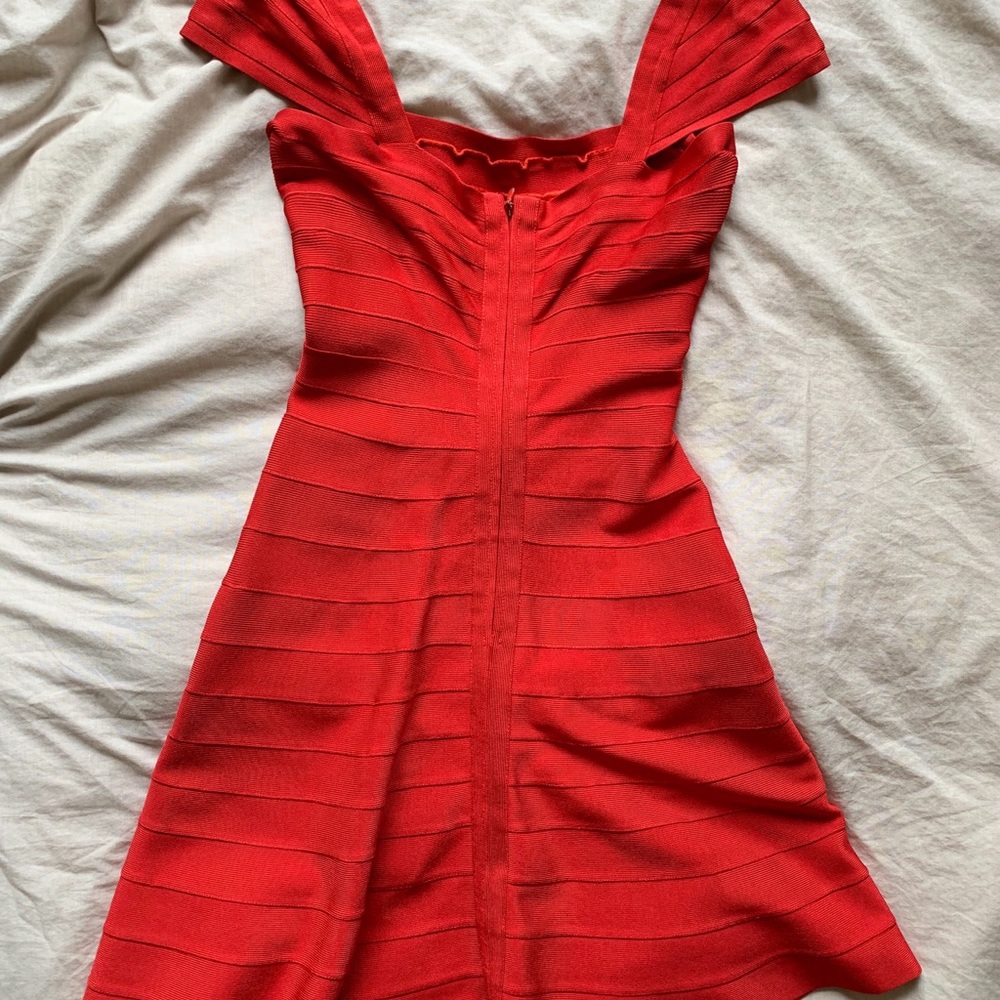 Herve Leger Ruby Ruby Red Dress - image 4